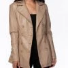 She She Boutique Faux Leather Jacket - Khaki CLOTHING