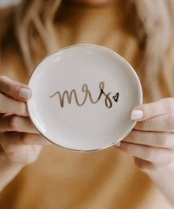 She She Boutique GIFTS Round Jewelry Dish - Mrs.