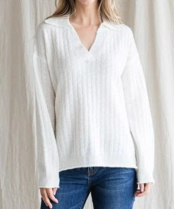 She She Boutique Textured Pullover Sweater - Ivory OR Taupe CLOTHING