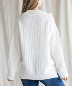 She She Boutique Textured Pullover Sweater - Ivory OR Taupe CLOTHING