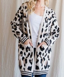 She She Boutique Leopard Cardigan - Ivory