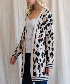 She She Boutique Leopard Cardigan - Ivory