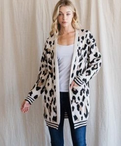 She She Boutique Leopard Cardigan - Ivory