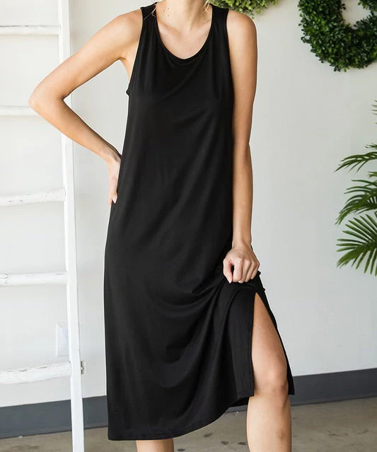 She She Boutique CLOTHING Sleeveless Midi Dress - Black 3 She She Boutique CLOTHING Sleeveless Midi Dress - Black