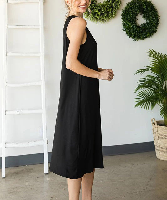 She She Boutique CLOTHING Sleeveless Midi Dress - Black 4 She She Boutique CLOTHING Sleeveless Midi Dress - Black
