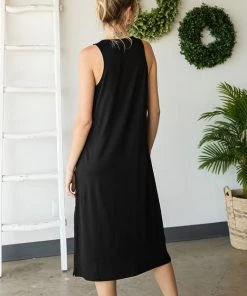 She She Boutique CLOTHING Sleeveless Midi Dress - Black 9 She She Boutique CLOTHING Sleeveless Midi Dress - Black