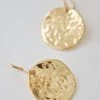 She She Boutique Hammered Medalllion Earrings - Gold JEWELRY