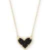Kendra Scott Ari Heart Pendant Necklace - Black Drusy/Gold 1 Kendra Scott Ari Heart Pendant Necklace - Black Drusy/Gold