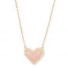 JEWELRY Kendra Scott Ari Heart Pendant Necklace - Rose Quartz/Gold 1 JEWELRY Kendra Scott Ari Heart Pendant Necklace - Rose Quartz/Gold