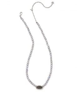 JEWELRY Kendra Scott Beaded Elisa Necklace Iridescent - Gold/Iridescent OR Silver/Gray