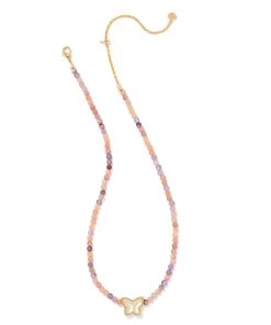 Kendra Scott Beaded Lillia Necklace - Pastel/Gold OR Lilac/Gold