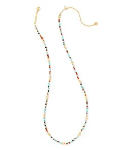 She She Boutique JEWELRY Kendra Scott Britt Choker Necklace - Gold/Red, Gold/Neutral OR Silver/Turquoise