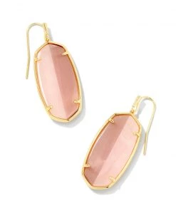 JEWELRY Kendra Scott Elle Intarsia Drop Earrings - Gold/White, Gold/Pink OR Silver/White