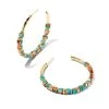 She She Boutique Kendra Scott Ember Hoop Earrings - Gold/Turquoise, Silver/Turquoise, Gold/White