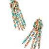 She She Boutique JEWELRY Kendra Scott Ember Statement Earrings - Gold/Turquoise OR Silver/Turquoise