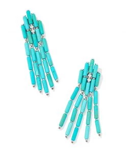 She She Boutique JEWELRY Kendra Scott Ember Statement Earrings - Gold/Turquoise OR Silver/Turquoise