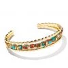 She She Boutique Kendra Scott Ember Triple Cuff Bracelet - Gold/Turquoise, Gold/White OR Gold/Silver