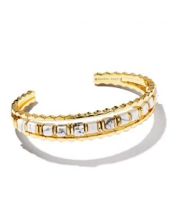 She She Boutique Kendra Scott Ember Triple Cuff Bracelet - Gold/Turquoise, Gold/White OR Gold/Silver