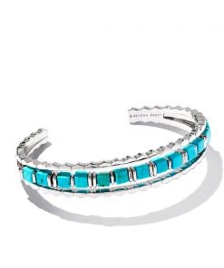 She She Boutique Kendra Scott Ember Triple Cuff Bracelet - Gold/Turquoise, Gold/White OR Gold/Silver