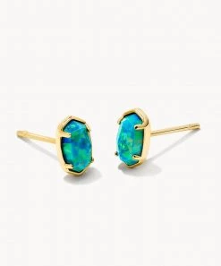 JEWELRY Kendra Scott Emilie Stud Earrings - Gold/White, Gold/Marine OR Gold/Plum