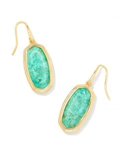 She She Boutique Kendra Scott Framed Dani Gold Drop Earrings - Lilac OR Sea Green JEWELRY