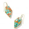 She She Boutique JEWELRY Kendra Scott Framed Tessa Drop Earrings - Gold/Turquoise OR Silver/Turquoise