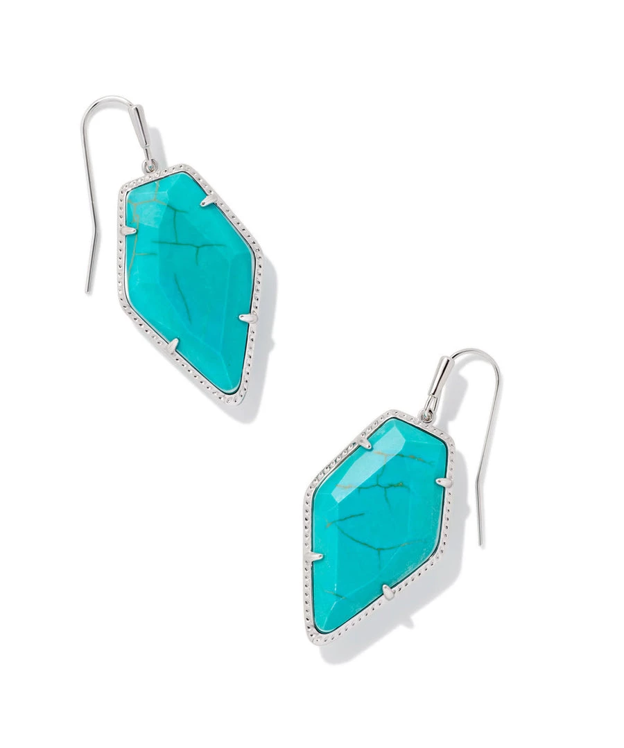 She She Boutique JEWELRY Kendra Scott Framed Tessa Drop Earrings - Gold/Turquoise OR Silver/Turquoise 4 She She Boutique JEWELRY Kendra Scott Framed Tessa Drop Earrings - Gold/Turquoise OR Silver/Turquoise