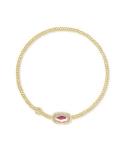 She She Boutique Kendra Scott Grayson Stretch Bracelet - Gold/Blue, Gold/Pink, Gold/Glass OR Silver/Ivory