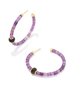 She She Boutique JEWELRY Kendra Scott Insley Gold Hoop Earrings - Purple, Blue OR Teal