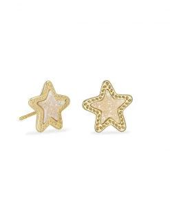 JEWELRY Kendra Scott Jae Star Stud Drusy Earrings - Gold, Silver OR Rose Gold