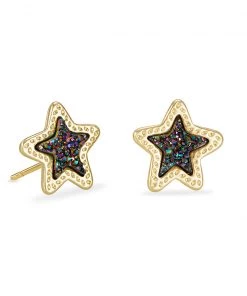 JEWELRY Kendra Scott Jae Star Stud Drusy Earrings - Gold, Silver OR Rose Gold