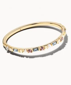 Kendra Scott Madelyn Bangle Bracelet - Gold/Neutral OR Silver/White JEWELRY