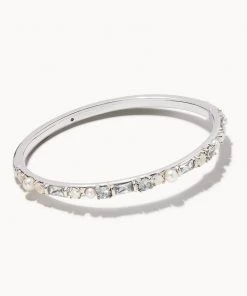 Kendra Scott Madelyn Bangle Bracelet - Gold/Neutral OR Silver/White JEWELRY
