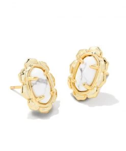 She She Boutique JEWELRY Kendra Scott Piper Stud Earrings - Gold/White, Silver/Turquoise OR Gold/Blue