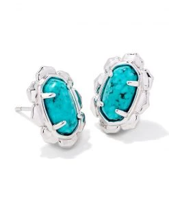 She She Boutique JEWELRY Kendra Scott Piper Stud Earrings - Gold/White, Silver/Turquoise OR Gold/Blue