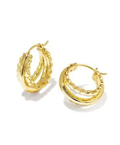 She She Boutique Kendra Scott Quinn Huggie Earrings - Gold, Silver OR Mixed Metal