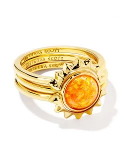 She She Boutique JEWELRY Kendra Scott Sienna Sun Ring Set - Citrus Kyocera Opal