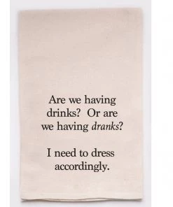 She She Boutique GIFTS Kitchen Towel - Drinks Or Dranks