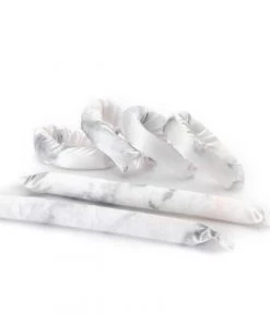 She She Boutique Satin Heatless Pillow Rollers, 6 Pieces - Soft Marble