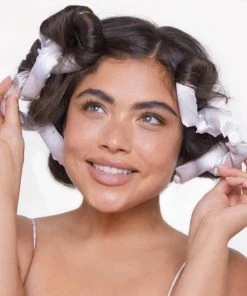 She She Boutique Satin Heatless Pillow Rollers, 6 Pieces - Soft Marble