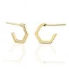 JEWELRY Kris Nations Hexagon Huggie Hoop Earrings - Gold 2 JEWELRY Kris Nations Hexagon Huggie Hoop Earrings - Gold