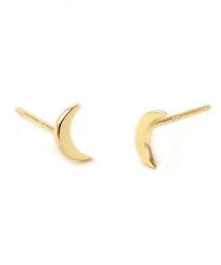 Kris Nations Crescent Moon Studs - Gold JEWELRY