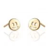 Kris Nations Happy Face Stud Earrings - Gold