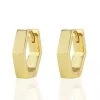 Kris Nations Hexagon Hinged Huggie Hoops - Gold OR Silver