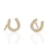 Kris Nations Horseshoe Pave Earrings - Gold JEWELRY