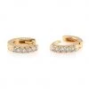 Kris Nations Pave Huggie Earrings - Gold/Crystal JEWELRY