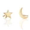 Kris Nations Star And Moon Stud Earrings - Gold 1 Kris Nations Star And Moon Stud Earrings - Gold