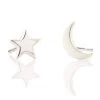 Kris Nations Star And Moon Stud Earrings - Silver 2 Kris Nations Star And Moon Stud Earrings - Silver