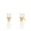 Kris Nations Two Stone Stud Earrings - White Topaz & Opal JEWELRY