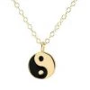 Kris Nations Yin & Yang Charm Necklace - Gold/Black JEWELRY